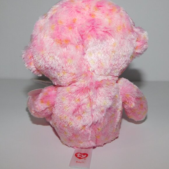 2014 TY Beanie Boos 6" Plush Pink Monkey Sparkle eyes RUBY New w Tag Stuffed - Picture 5 of 7